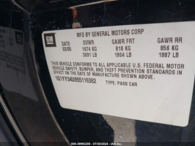 2005 CHEVROLET CORVETTE 1G1YY34U855116382 Photo 8