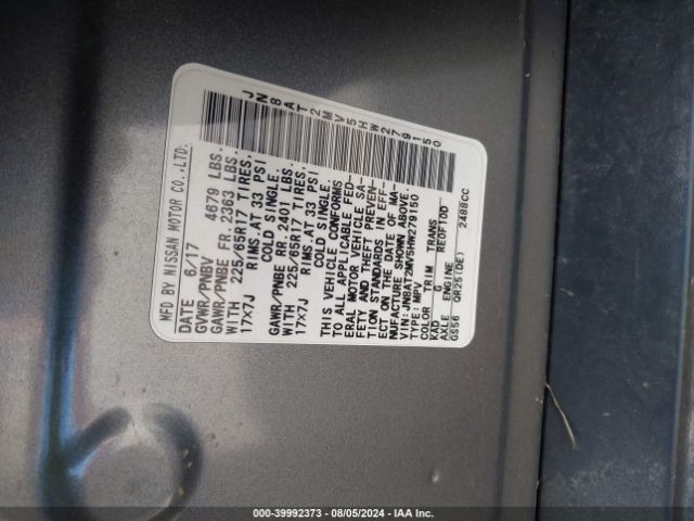 JN8AT2MV5HW279150 Nissan ROGUE S