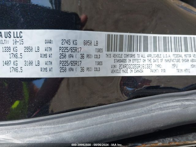 2C4RDGCG5GR161327 Dodge Grand Caravan Sxt