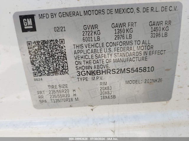Chevrolet Blazer Awd 2lt 2021 3GNKBHRS2MS545810 Image 9