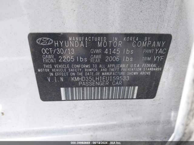 KMHD35LH1EU159533 Hyundai ELANTRA GT
