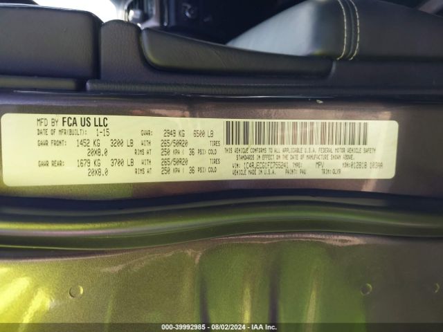 1C4RJECG1FC755241 Jeep Grand Cherokee Overland