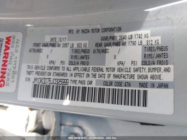 JM1DKDD75J0326999 Mazda Cx-3 Grand Touring