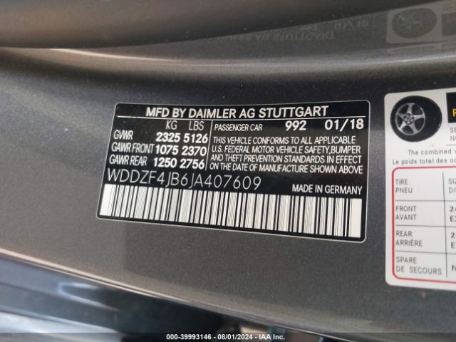 WDDZF4JB6JA407609 Mercedes-Benz E 300