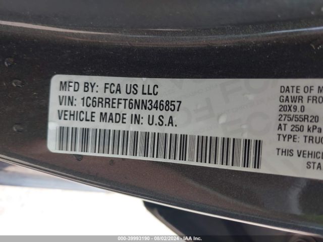 1C6RREFT6NN346857 RAM 1500 Big Horn  4x2 5'7 Box
