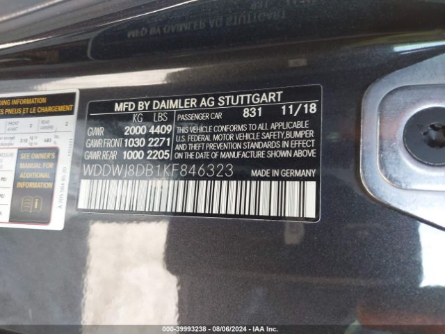 WDDWJ8DB1KF846323 Mercedes-Benz C 300