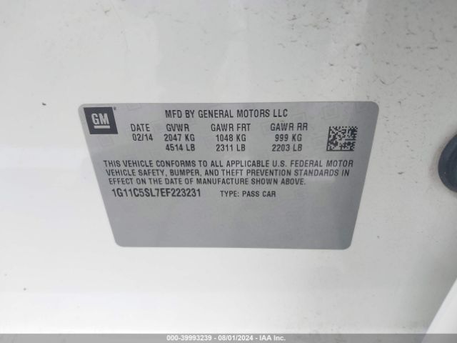 1G11C5SL7EF223231 Chevrolet MALIBU 1LT