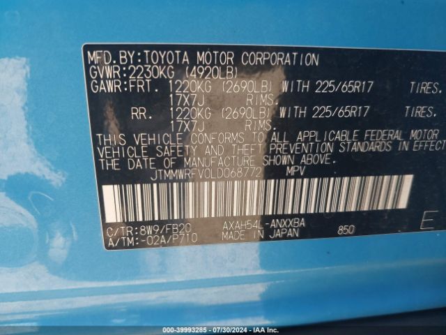 JTMMWRFV0LD068772 Toyota Rav4 Hybrid Le