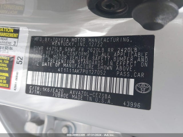Toyota CAMRY SE 2023 4T1T11AK7PU127052 Image 9