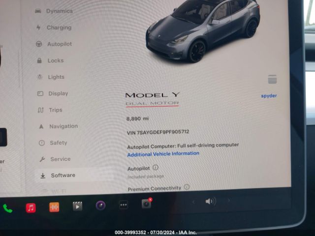 7SAYGDEF9PF905712 Tesla Model Y Awd/performance Dual Motor All-wheel Drive