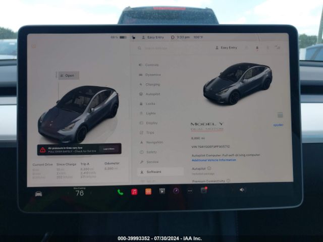 7SAYGDEF9PF905712 Tesla Model Y Awd/performance Dual Motor All-wheel Drive
