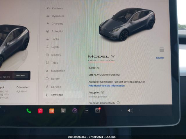 7SAYGDEF9PF905712 Tesla Model Y Awd/performance Dual Motor All-wheel Drive