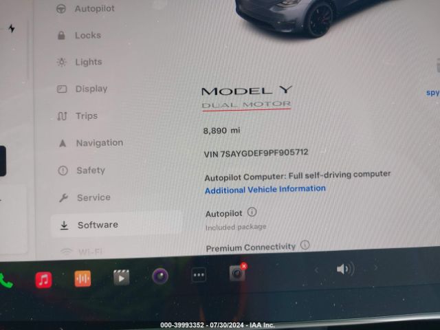 7SAYGDEF9PF905712 Tesla Model Y Awd/performance Dual Motor All-wheel Drive