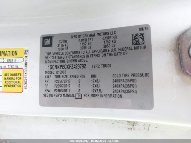 1GCNKPECXFZ429792 Chevrolet Silverado 1500 Ls