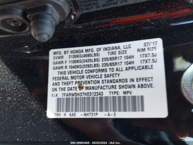 7FARW5H37HE012343 Honda CR-V LX