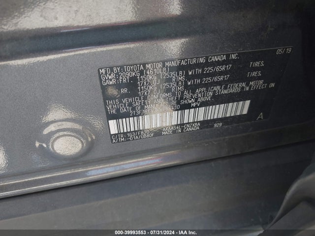 Toyota RAV4 LE 2019 2T3F1RFV3KW058410 Image 9