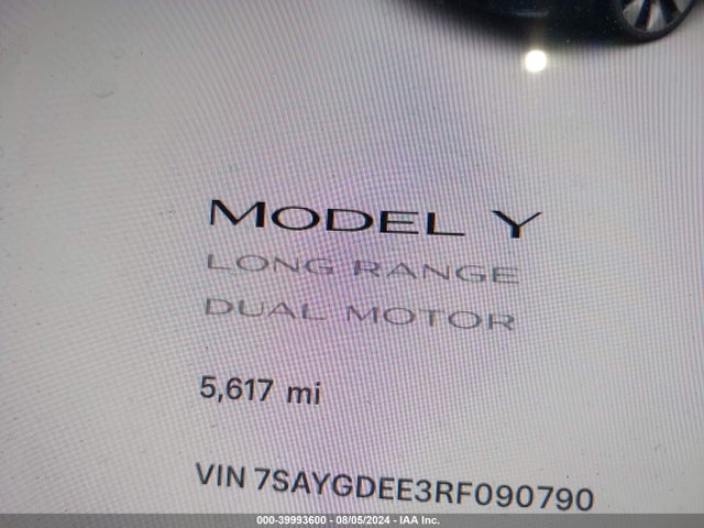2024 TESLA MODEL Y 7SAYGDEE3RF090790 Photo 6