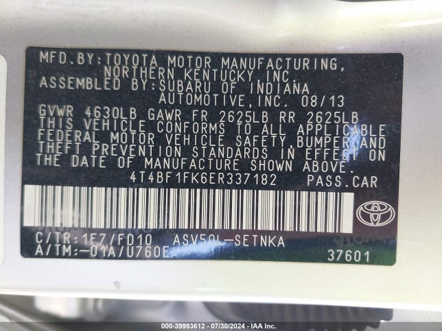 Toyota CAMRY LE 2014 4T4BF1FK6ER337182 Image 9