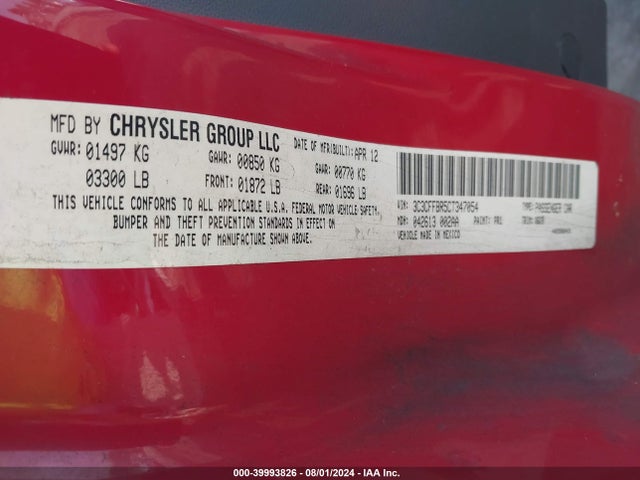 2012 FIAT 500 3C3CFFBR5CT347054 Photo 8