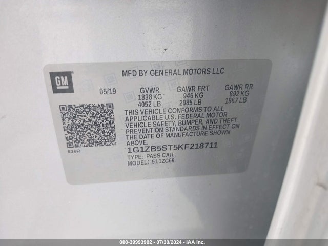 Chevrolet Malibu 1ls 2019 1G1ZB5ST5KF218711 Image 9