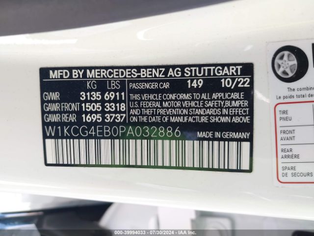 W1KCG4EB0PA032886 Mercedes-Benz Eqs 580 4matic