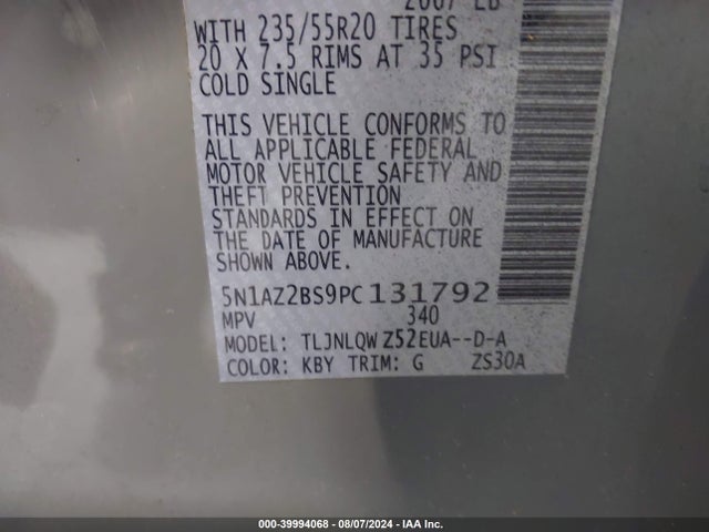 Nissan Murano Sv Intelligent Awd 2023 5N1AZ2BS9PC131792 Image 9