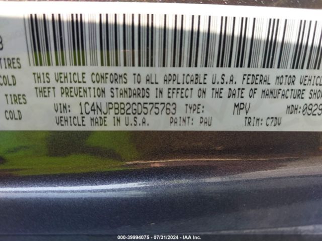 1C4NJPBB2GD575763 Jeep Patriot Sport