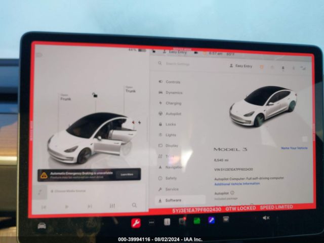 5YJ3E1EA7PF602430 Tesla Model 3 Rear-wheel Drive