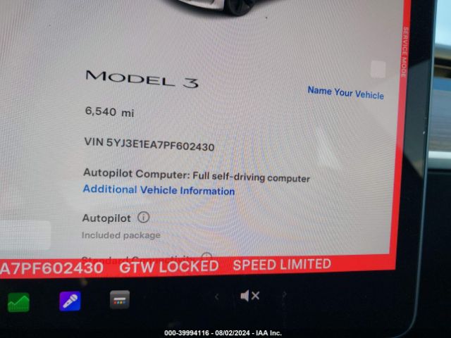 5YJ3E1EA7PF602430 Tesla Model 3 Rear-wheel Drive