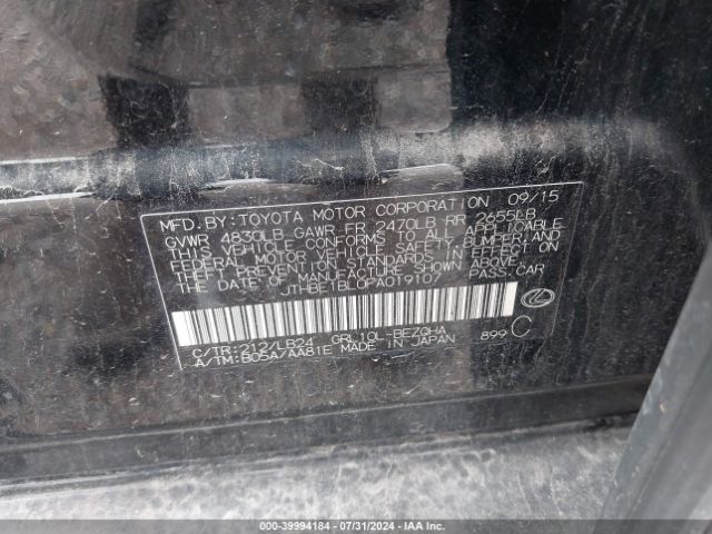 JTHBE1BL0FA019107 Lexus GS 350