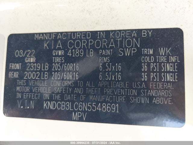 KIA Niro Lxs 2022 KNDCB3LC6N5548691 Image 9