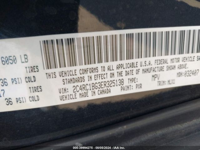2C4RC1BG3ER325138 Chrysler Town & Country Touring