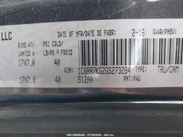 1C6RR7KG2GS273284 RAM 1500 St