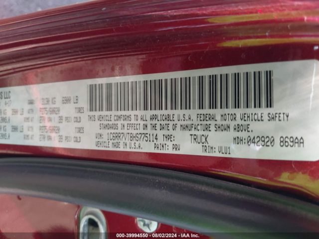 1C6RR7VT8HS775114 RAM 1500 Laramie  4x4 6'4 Box