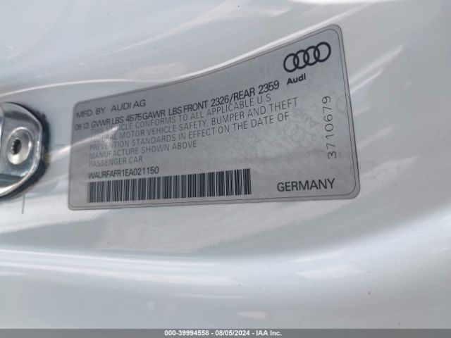 WAURFAFR1EA021150 Audi A5 2.0t Premium
