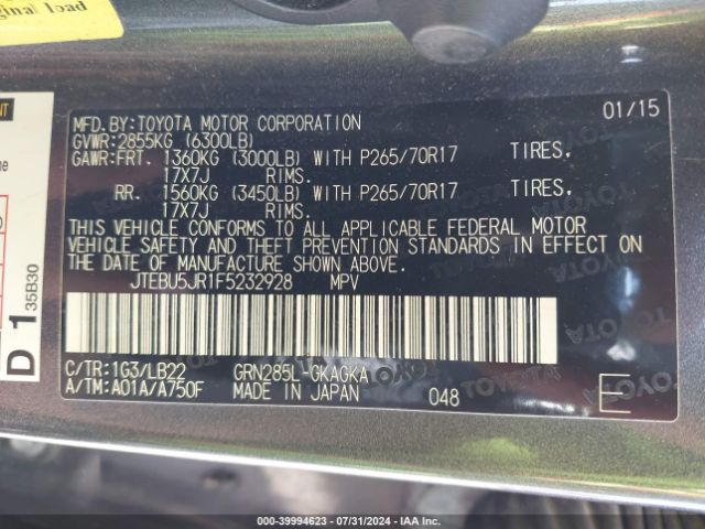 JTEBU5JR1F5232928 Toyota 4runner