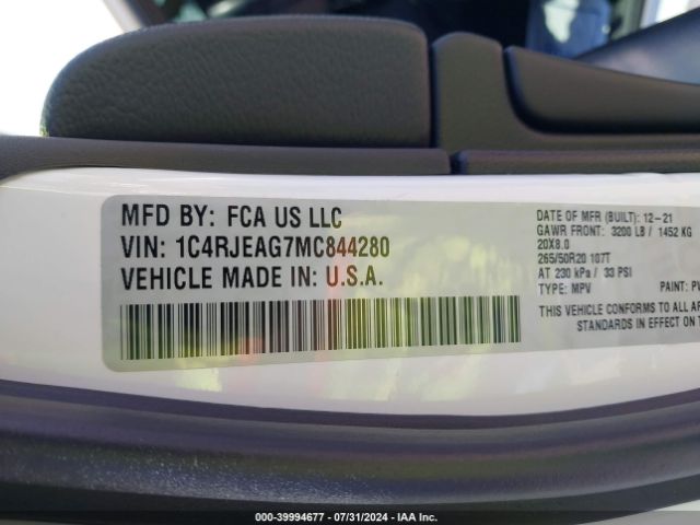 1C4RJEAG7MC844280 Jeep Grand Cherokee Laredo X 4x2