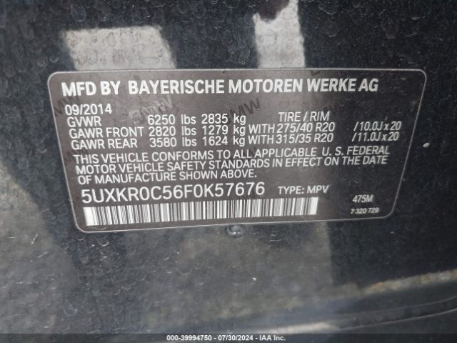 5UXKR0C56F0K57676 BMW X5 Xdrive35i
