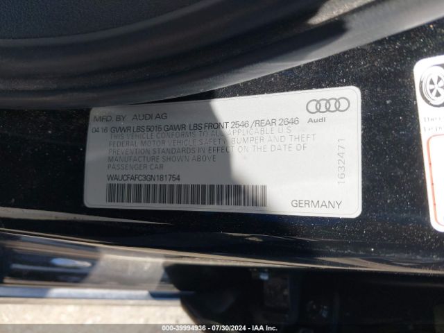 WAUCFAFC3GN181754 Audi A6 2.0t Premium