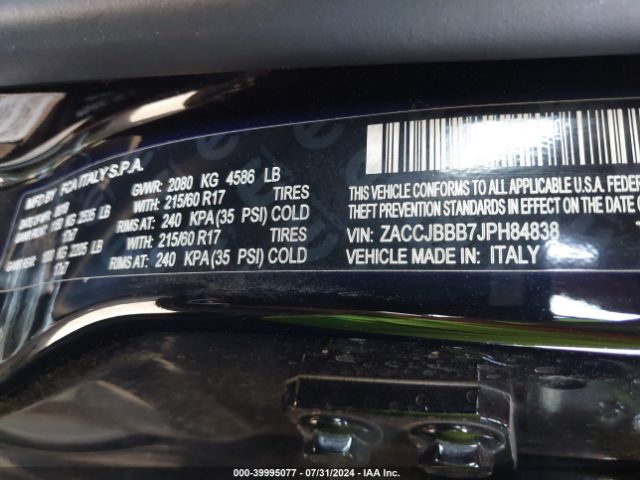 ZACCJBBB7JPH84838 Jeep Renegade Latitude 4x4