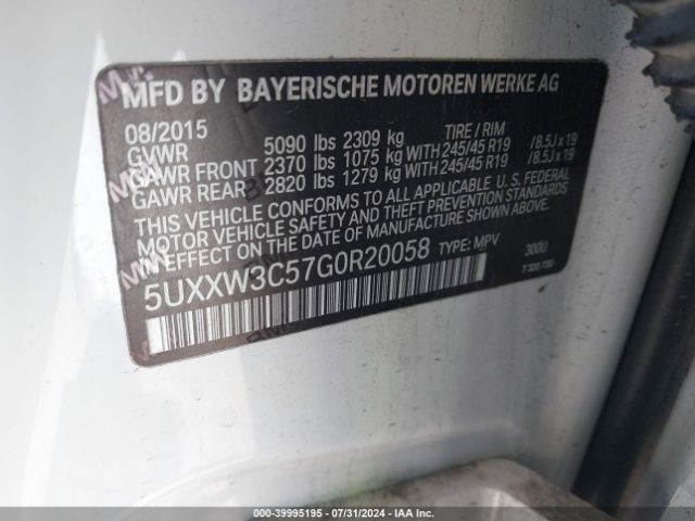 5UXXW3C57G0R20058 BMW X4 Xdrive28i