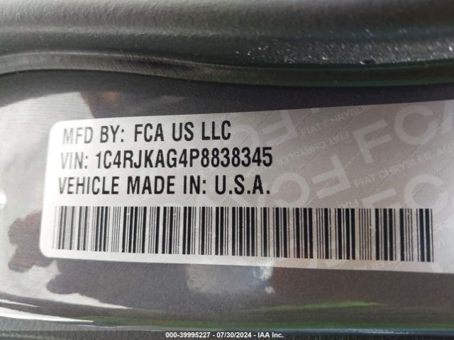 1C4RJKAG4P8838345 Jeep Grand Cherokee L Altitude 4x4