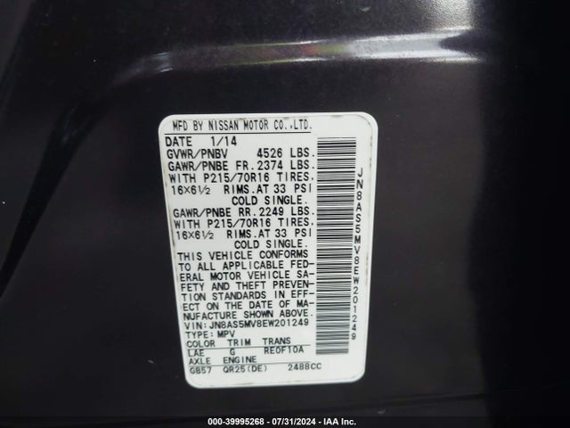 Nissan Rogue Select S 2014 JN8AS5MV8EW201249 Image 9
