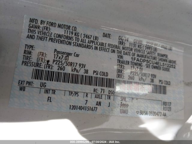 1FADP5CU4EL512252 Ford C-max Energi Sel