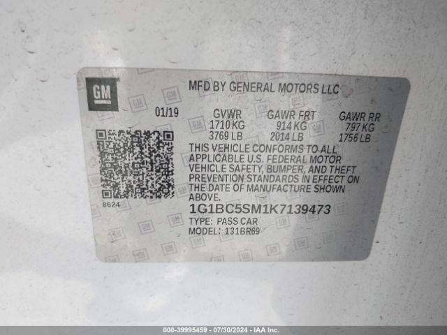 1G1BC5SM1K7139473 Chevrolet CRUZE LS