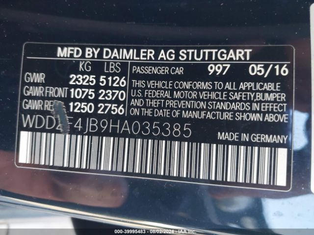 WDDZF4JB9HA035385 Mercedes-Benz E 300