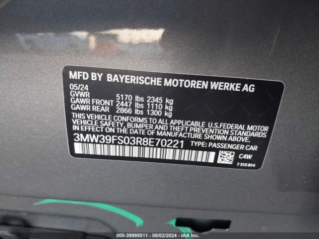 3MW39FS03R8E70221 BMW 3 Series 330e Xdrive