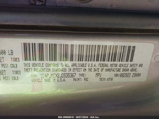 1C4PJMCX2JD535367 Jeep Cherokee Latitude 4x4