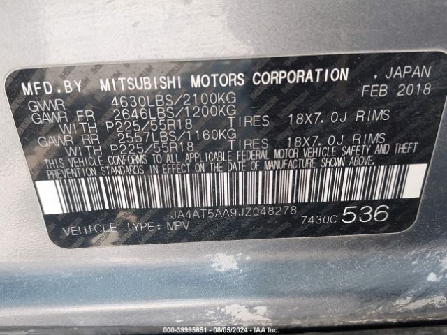 JA4AT5AA9JZ048278 Mitsubishi Eclipse Cross Se