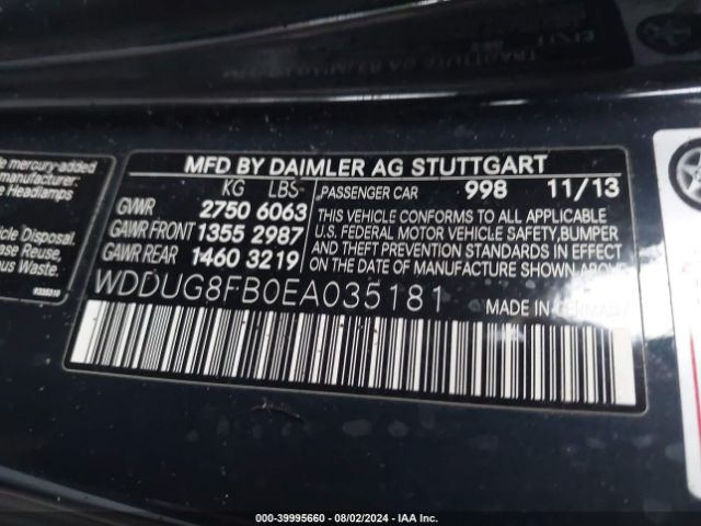 WDDUG8FB0EA035181 Mercedes-Benz S 550 4matic